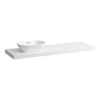 Laufen Lani 1600mm Countertop with Installation Brackets (Left Cut-Out) - Matt White