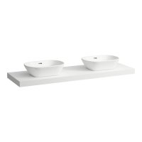 Laufen Lani 1600mm Countertop with Installation Brackets (Left & Right Cut-Out) - Matt White
