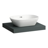 Laufen Lani 600mm Countertop with Installation Brackets (Centre Cut-Out) - Traffic Grey