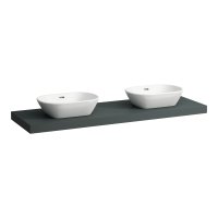 Laufen Lani 1600mm Countertop with Installation Brackets (Left & Right Cut-Out) - Traffic Grey