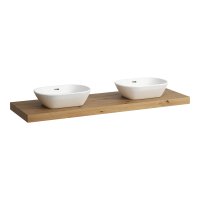 Laufen Lani 1600mm Countertop with Installation Brackets (Left & Right Cut-Out) - Wild Oak