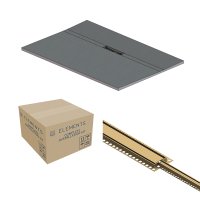 Abacus Elements Linear Uno 1600 x 900mm Complete Tray Kit with Fittings (Offset Drain) - Brushed Brass