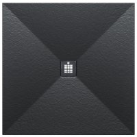 Just Trays Naturals 800 x 800mm Stone Square Shower Tray - Howarth Black