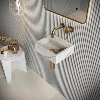 Scudo Sanctuary 300 x 250mm Cloakroom Marble Basin - Arabescato White
