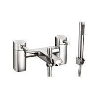 Scudo Forme Bath/Shower Mixer with Shower Kit & Wall Bracket - Chrome