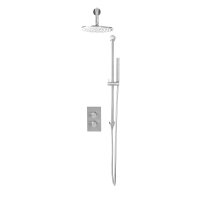 Scudo Core Round Mixer Valve with Head & Handset Riser Kit - Chrome
