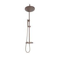 Scudo Core Round Rigid Riser Shower Kit - Brushed Bronze