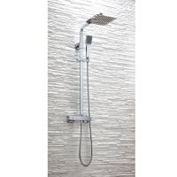 Scudo Elliot Square Rigid Riser Shower Kit - Chrome