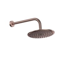 Scudo Round Shower Arm & Head - Brushed Bronze