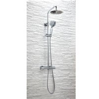 Scudo Serena Round Rigid Riser Shower Kit - Chrome