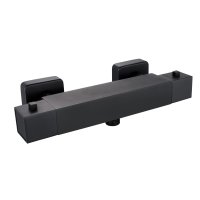 Scudo Square Exposed Thermostatic Bar Valve - Matt Black