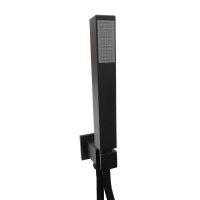Scudo Square Shower Hose & Head - Matt Black