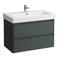 Laufen Base 2.0 800 x 450mm 2 Drawer Vanity Unit (for Pro S Basin) - Traffic Grey