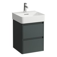 Laufen Base 2.0 450 x 400mm 2 Drawer Vanity Unit (for VAL Basin) - Traffic Grey
