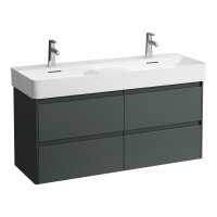 Laufen Base 2.0 1200 x 400mm 4 Drawer Double Vanity Unit (for VAL Basin) - Traffic Grey