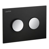 Laufen Ineo Groove Dual Flush Plate - Black/Chrome