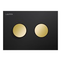 Laufen Ineo Groove Dual Flush Plate - Black/Gold