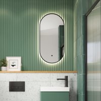 Scudo Aubrey 400 x 800mm Slim LED Mirror - Black