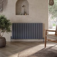 Scudo Bravo 600 x 1158mm Double Designer Radiator - Anthracite