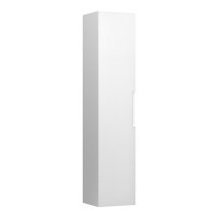 Laufen Juna 1650 x 335mm 1 Door Left Hand Tall Cabinet with Glass Shelves - Matt White