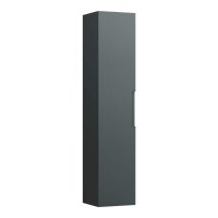 Laufen Juna 1650 x 335mm 1 Door Left Hand Tall Cabinet with Glass Shelves - Traffic Grey