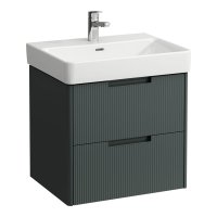 Laufen Juna 600 x 450mm 2 Drawer Vanity Unit (for Pro S Basin) - Traffic Grey