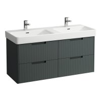 Laufen Juna 1200 x 450mm 4 Drawer Double Vanity Unit (for Pro S Basin) - Traffic Grey