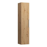 Laufen Juna 1650 x 335mm 1 Door Left Hand Tall Cabinet with Glass Shelves - Wild Oak