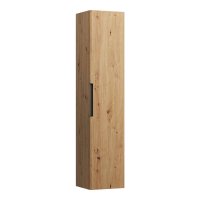 Laufen Juna 1650 x 335mm 1 Door Right Hand Tall Cabinet with Glass Shelves - Wild Oak