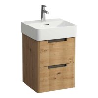 Laufen Juna 450 x 400mm 2 Drawer Vanity Unit (for VAL Basin) - Wild Oak