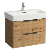 Laufen Juna 750 x 400mm 2 Drawer Vanity Unit (for VAL Basin) - Wild Oak