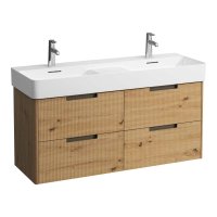 Laufen Juna 1200 x 400mm 4 Drawer Double Vanity Unit (for VAL Basin) - Wild Oak
