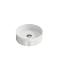Scudo Fluted Round Countertop Basin - White