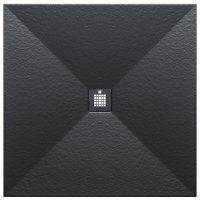 Just Trays Naturals 800 x 800mm Stone Square Shower Tray - Graphite Grey