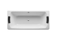 Roca Lun Plus 1800 x 800mm Rectangular Steel Bath with Anti-Slip Base
