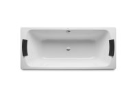 Roca Lun Plus 1700 x 750mm Rectangular Steel Bath with Anti-Slip Base
