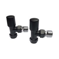 Scudo Angled Radiator Valves (Pair) - Black