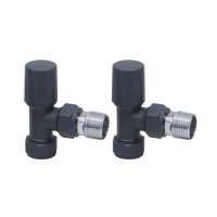 Scudo Angled Radiator Valves (Pair) - Carbon Anthracite