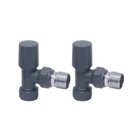 Scudo Angled Radiator Valves (Pair) - Anthracite