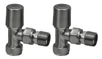 Scudo Angled Radiator Valves (Pair) - Gunmetal