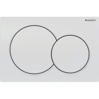 Geberit Alpha01 Round Dual Flush Plate - White