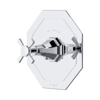 Perrin & Rowe Deco Concealed Thermostatic Shower Mixer with Crosstop Handle - Chrome