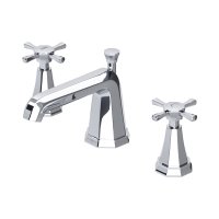 Perrin & Rowe Deco Three-Hole Basin Mixer with Crosstop Handles - Chrome
