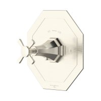 Perrin & Rowe Deco Concealed Thermostatic Shower Mixer with Crosstop Handle - Pewter