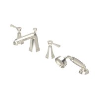 Perrin & Rowe Deco Four-Hole Bath-Shower Mixer with Lever Handles - Pewter