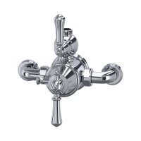 Perrin & Rowe Georgian Exposed Thermostatic Shower Mixer with Lever Handles - Chrome
