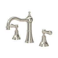 Perrin & Rowe Georgian Three-Hole Deck-Mounted Basin Mixer with Country Spout and Lever Handles - Nickel