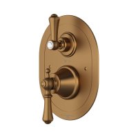 Perrin & Rowe Georgian Concealed Thermostatic Shower Mixer with Lever Handles - English Bronze