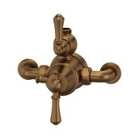 Perrin & Rowe Georgian Exposed Thermostatic Shower Mixer with Lever Handles - English Bronze