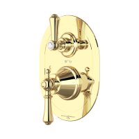 Perrin & Rowe Georgian Concealed Thermostatic Shower Mixer with Lever Handles - Polished Brass